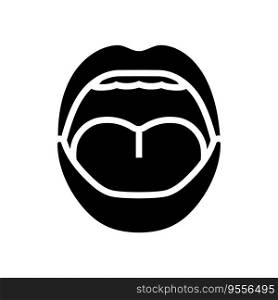 o letter mouth animate glyph icon vector. o letter mouth animate sign. isolated symbol illustration. o letter mouth animate glyph icon vector illustration