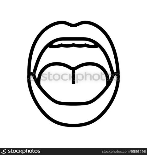 o letter mouth animate line icon vector. o letter mouth animate sign. isolated contour symbol black illustration. o letter mouth animate line icon vector illustration