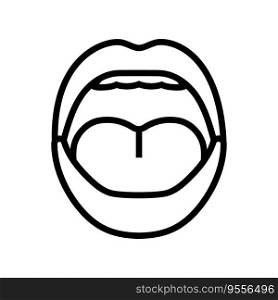 o letter mouth animate line icon vector. o letter mouth animate sign. isolated contour symbol black illustration. o letter mouth animate line icon vector illustration