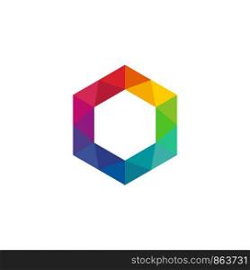 O Letter Polygonal Hexagon Logo Template Illustration Design. Vector EPS 10.