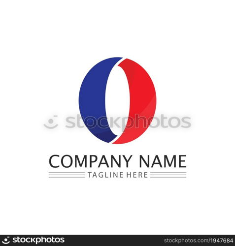 O logo Business Technology circle logo and symbols Vector Design Graphic