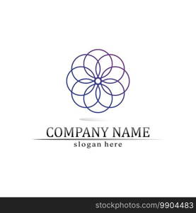 O logo Business Technology circle logo and symbols Vector Design Graphic