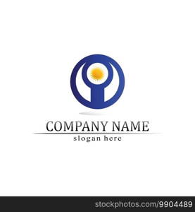 O logo Business Technology circle logo and symbols Vector Design Graphic