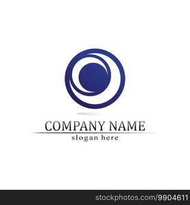 O logo Business Technology circle logo and symbols Vector Design Graphic