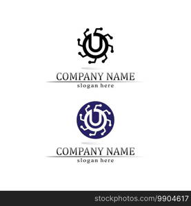 O logo Business Technology circle logo and symbols Vector Design Graphic