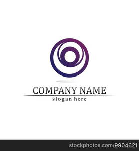 O logo Business Technology circle logo and symbols Vector Design Graphic