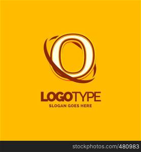 O Logo Template. Yellow Background Circle Brand Name template Place for Tagline. Creative Logo Design