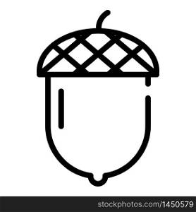 Oak acorn icon. Outline oak acorn vector icon for web design isolated on white background. Oak acorn icon, outline style