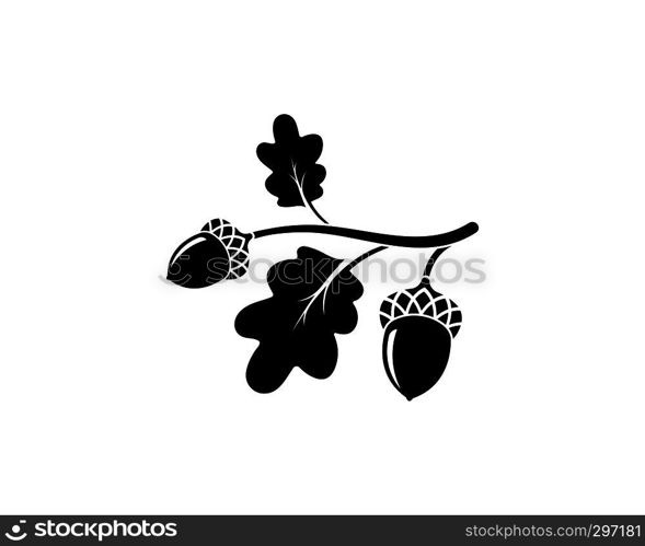 oak branch vector illustration template design