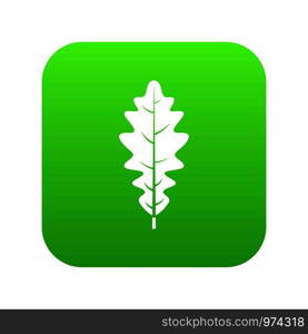 Oak leaf icon digital green for any design isolated on white vector illustration. Oak leaf icon digital green