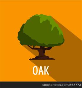 Oak tree icon. Flat illustration of oak tree vector icon for web. Oak tree icon, flat style