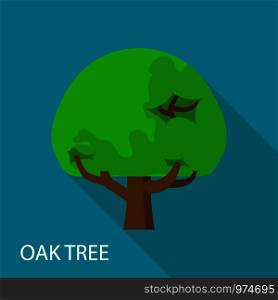 Oak tree icon. Flat illustration of oak tree vector icon for web. Oak tree icon, flat style