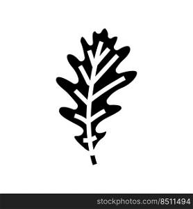 oak tree leaf glyph icon vector. oak tree leaf sign. isolated symbol illustration. oak tree leaf glyph icon vector illustration