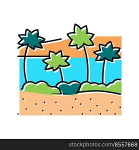 oasis in african desert color icon vector. oasis in african desert sign. isolated symbol illustration. oasis in african desert color icon vector illustration