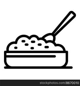 Oat breakfast icon outline vector. Cereal bowl. Granola spoon. Oat breakfast icon outline vector. Cereal bowl