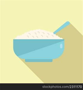 Oatmeal breakfast icon flat vector. Food meal. Cereal lunch. Oatmeal breakfast icon flat vector. Food meal