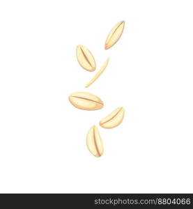 oatmeal grain seed cartoon. cereal food, oat white, plant healthy, ingredient organic, crop agriculture, dry oatmeal grain seed vector illustration. oatmeal grain seed cartoon vector illustration