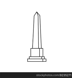 Obelisk. Outline stone monument. Historical monument. High pillar memorial and column.. Obelisk. Outline stone monument.