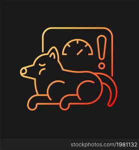 Obesity gradient vector icon for dark theme. Body fat excessive amount. Pet disease. Overfeeding and activity lack. Thin line color symbol. Modern style pictogram. Vector isolated outline drawing. Obesity gradient vector icon for dark theme