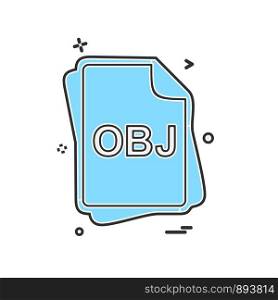 OBJ file type icon design vector