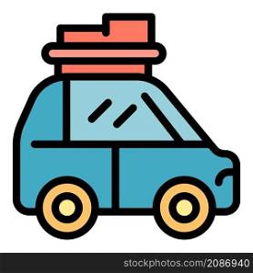 Object car roof box icon. Outline object car roof box vector icon color flat isolated. Object car roof box icon color outline vector
