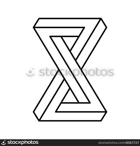 object impossible geometric shape line icon vector. object impossible geometric shape sign. isolated contour symbol black illustration. object impossible geometric shape line icon vector illustration
