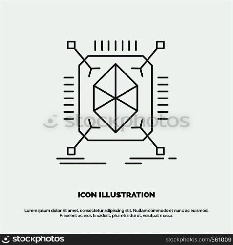 Object, prototyping, rapid, structure, 3d Icon. Line vector gray symbol for UI and UX, website or mobile application. Vector EPS10 Abstract Template background