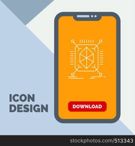 Object, prototyping, rapid, structure, 3d Line Icon in Mobile for Download Page. Vector EPS10 Abstract Template background