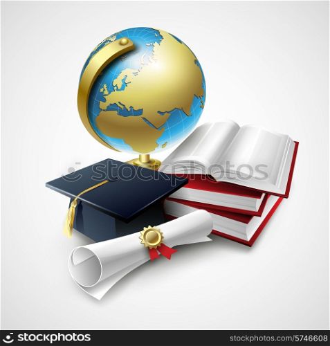 Objects for graduation ceremony. Vector illustration EPS 10