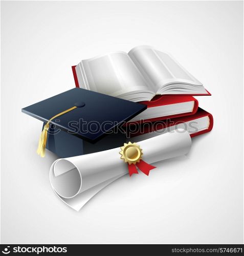 Objects for graduation ceremony. Vector illustration EPS 10. Objects for graduation ceremony. Vector illustration