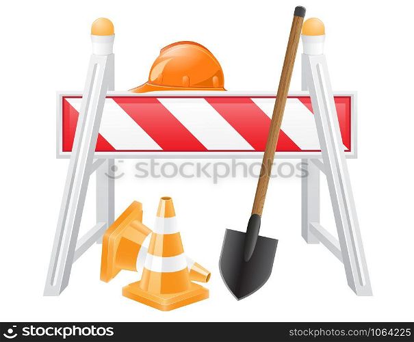 objects for road works vector illustration isolated on white background