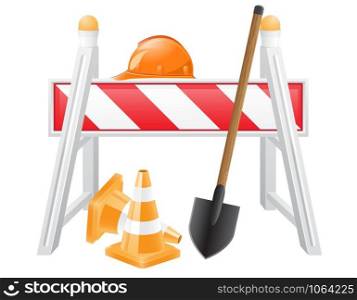 objects for road works vector illustration isolated on white background