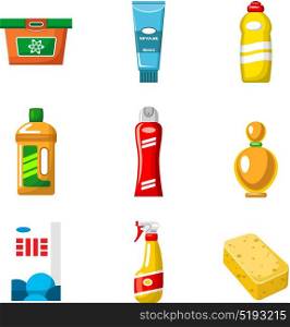 Objects of household chemicals vector isolated on a white background
