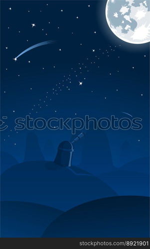 Observatory falling star vector image