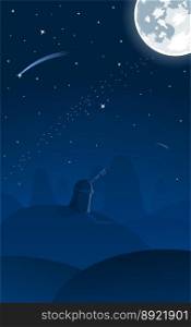 Observatory falling star vector image