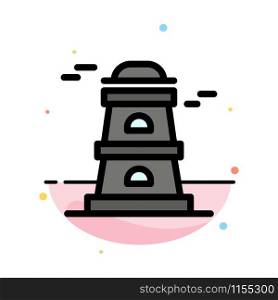 Observatory, Tower, Watchtower Abstract Flat Color Icon Template