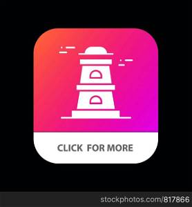 Observatory, Tower, Watchtower Mobile App Button. Android and IOS Glyph Version