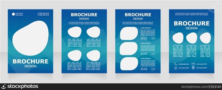 Observing night sky together blank brochure design. Template set with copy space for text. Premade corporate reports collection. Editable 4 paper pages. Arial Black, Regular fonts used. Observing night sky together blank brochure design