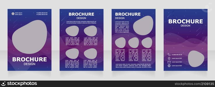 Observing with public telescope opportunity blank brochure design. Template set with copy space for text. Premade corporate reports collection. Editable 4 paper pages. Arial Black, Regular fonts used. Observing with public telescope opportunity blank brochure design