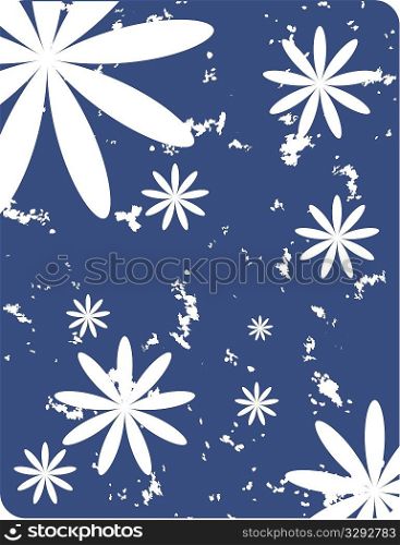 obsolete floral vector design of abstract flowers