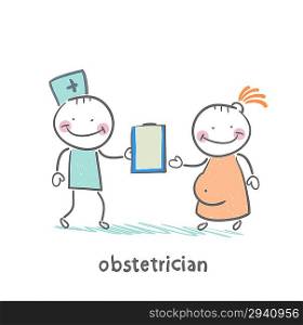 obstetrician with a patient
