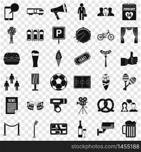 Occasion icons set. Simple style of 36 occasion vector icons for web for any design. Occasion icons set, simple style
