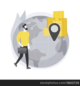 Occupational migration abstract concept vector illustration. Application form, work and travel, crowd of refugees, child migrant workers, foreign citizens, people arriving abstract metaphor.. Occupational migration abstract concept vector illustration.