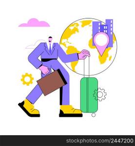Occupational migration abstract concept vector illustration. Application form, work and travel, crowd of refugees, child migrant workers, foreign citizens, people arriving abstract metaphor.. Occupational migration abstract concept vector illustration.