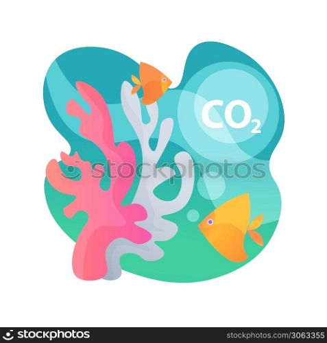 Ocean acidification abstract concept vector illustration. Environmental change, water acidification, ocean plastic pollution, carbon dioxide absorption, seawater contamination abstract metaphor.. Ocean acidification abstract concept vector illustration.