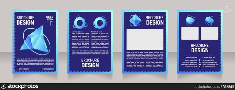 Ocean blank brochure design. Template set with copy space for text. Premade corporate reports collection. Editable 4 paper pages. Bahnschrift SemiLight, Bold SemiCondensed, Arial Regular fonts used. Ocean blank brochure design