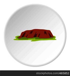 Ocean cliff icon in flat circle isolated on white vector illustration for web. Ocean cliff icon circle