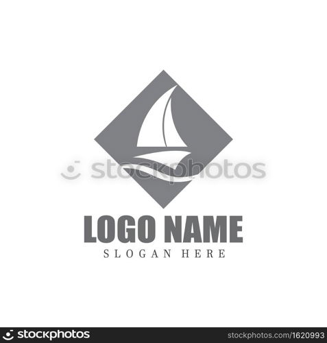 Ocean cruise liner ship silhouette simple linear logo