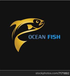 Ocean Fish Gold icon design logo template Company creative design
