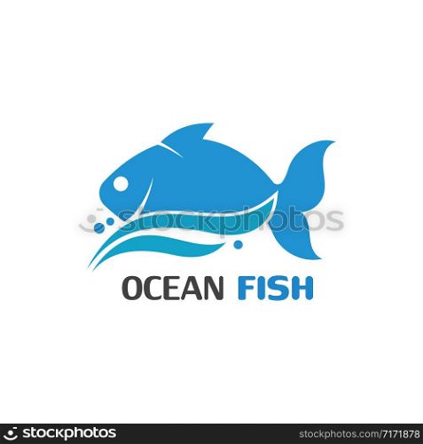 Ocean Fish logo template. Creative vector symbol of fishing club
